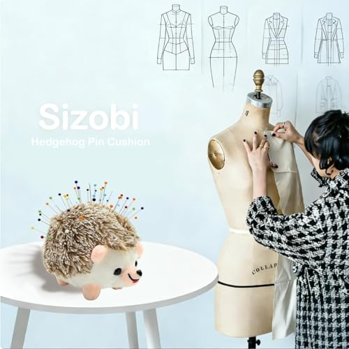 Image of Sizobi Cute Hedgehog Pin Cushion, Soft Plush Pin Cushions for Sewing, Needle Holder Sewing Pin Holder, Sewing Supplies Accessories Gift for Quilting, Embroidery, DIY Crafts(Sewing Pins Not Included)