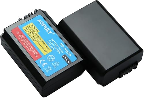 Miniatura 4 de Paquete de 2 baterías de repuesto NP-FW50 y pantalla LCD inteligente cargador dual compatible con cámara Sony Alpha a6500, a6300, a6000, a7s, a7s,