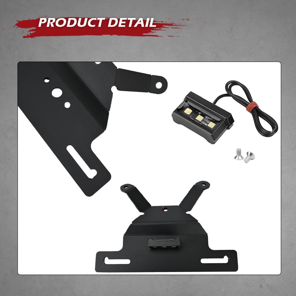 License Plate Holder Mount for Har&ley Da&vids Fat BOY 114 2018 2019 2020 2021 2022 2023 Motorcycl Fender Registration Tail Bracket LED Light