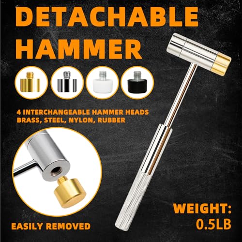 BESTNULE Punch Set, Pin Punches, Punch Tool, Roll Pin Punch Set, Made of High Quality Metal Material Including Punches and Hammer, Mechanical Repair Tool, with Organizer Storage Box (with Bench Block) - Image 5