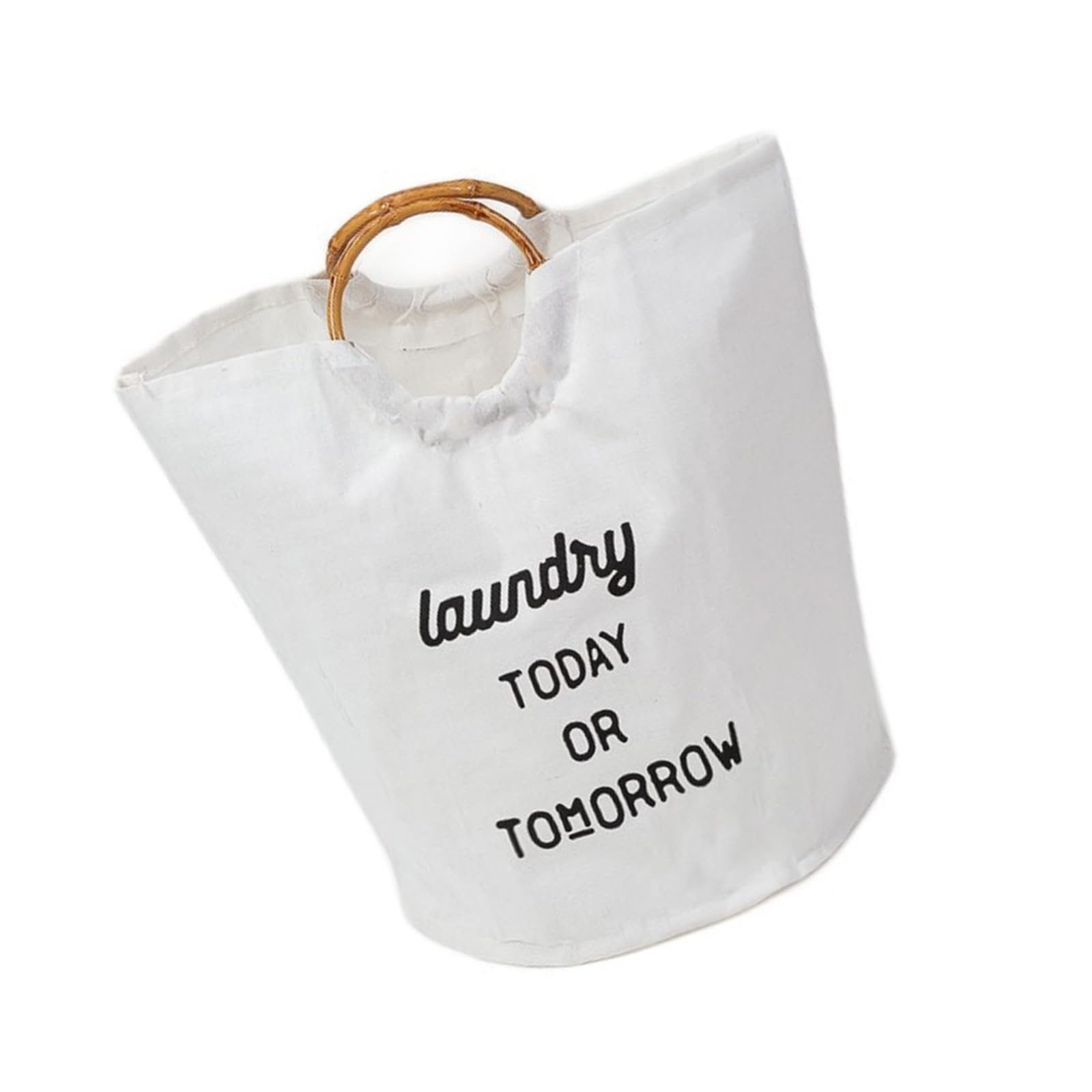 Space Saving Handle Laundry Bag Foldable Cotton Hamper Fabric Storage Bag for Home Bathroom Storage Home Solution