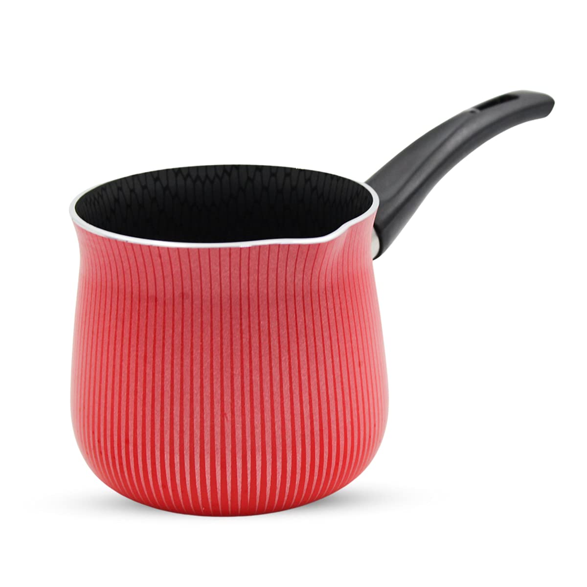 XPONon-Stick Coffee Warmer With Spiral Bottom | Non-Toxic, Zero PTFE, Nickel Free Coating Heat Resistant Black Handle 10.5CM