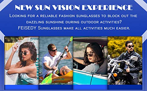 FEISEDY Stylish Oversized Siamese Lens Sunglasses Shield One Piece Metal Square Frame for Men and Women B26574