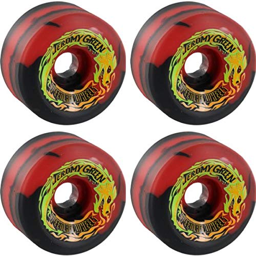 Jeromy Green Pro Model Special Edition Red/Black Swirl Skateboard Wheels - 59mm 99a (Set of 4)