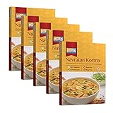 Ashoka Indian Meals 1932, Vegetarian Entry, Mixed Vegetables & Cheese, All-Natural Heat & Eat Navratan Korma, Kosher Certified, Microwave Ready Indian Meals, Gluten-Free, No Preservatives, Pack of 10