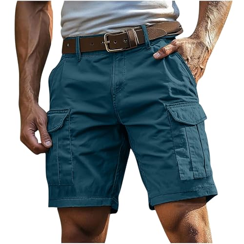 Short Cargo Homme Taille Elastique Bermuda Cargo avec Multi-Poche Running Short de Sport Vintage Décontracté Coton Shorts Plage Pantaloncourt Jogging...