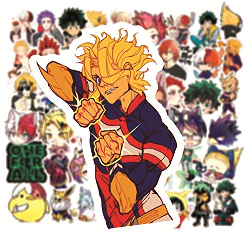 My Hero Academia Autocollants 50 pièces étanche pour valise skateboard ordinateur portable