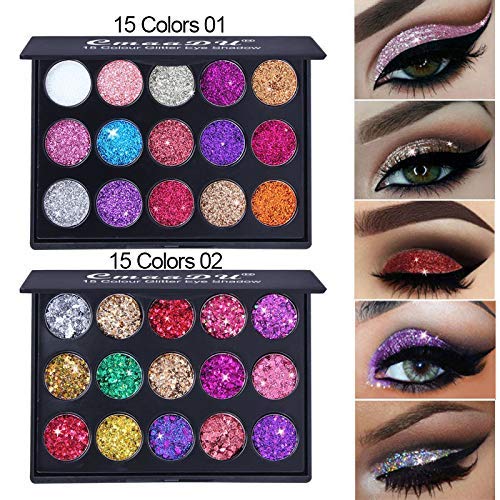 Evpct ME0273_15 COLORS 01 15 Colors Glitter Shimmery Sparkle Glittery Eyeshadow Makeup Palette Pallet Glitter thumb #2