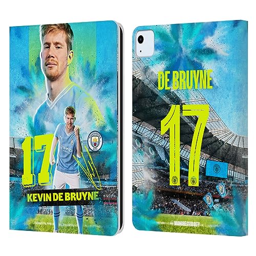 Head Case Designs Officially Licensed Manchester City Man City FC Kevin De Bruyne 2023/24 First Team Leather Book Wallet Case Cover Compatible with Apple iPad Air 2020/2022