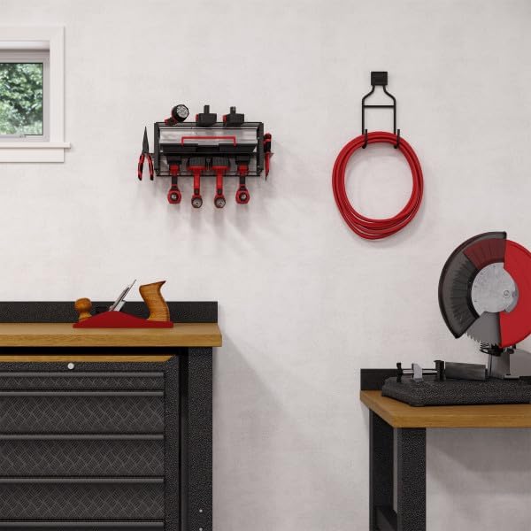 Miniatura 6 de Stalwart Organizador de herramientas eléctricas, estantería de garaje de 3 niveles con capacidad máxima de 110 libras, sistema de almacenamiento de