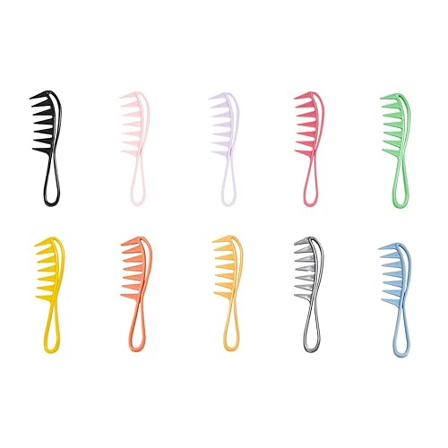 Miniatura 2 de Peine desenredante de dientes anchos para ducha, peine flexible de amplia separación, peine hueco, peine antiestático desenredante para el cabello,