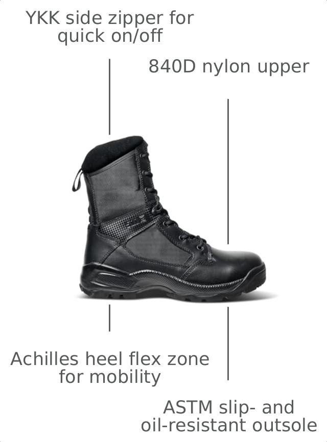 Image of 5.11 Tactical Mens ATAC 2.0 8-Inch Side-Zip Professional Work Duty Boots