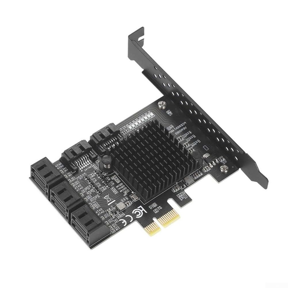 für sata 3.0 Erweiterungskarte 8 Fach für pcie x1 6Gb/s für | Marvell 88SE9215 Chip, 8 unabhängige Ports, 6Gbps Übertragung, AHCI , für ideale Speicherlösung