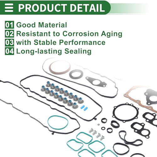 Image of Motoforti Engine Valve Cover Gasket Kit Head Gasket Intake Exhaust Manifold Gasket Set No.HS26744PT for GMC Yukon 5.3L 2015-2020 1 Set Engine Car