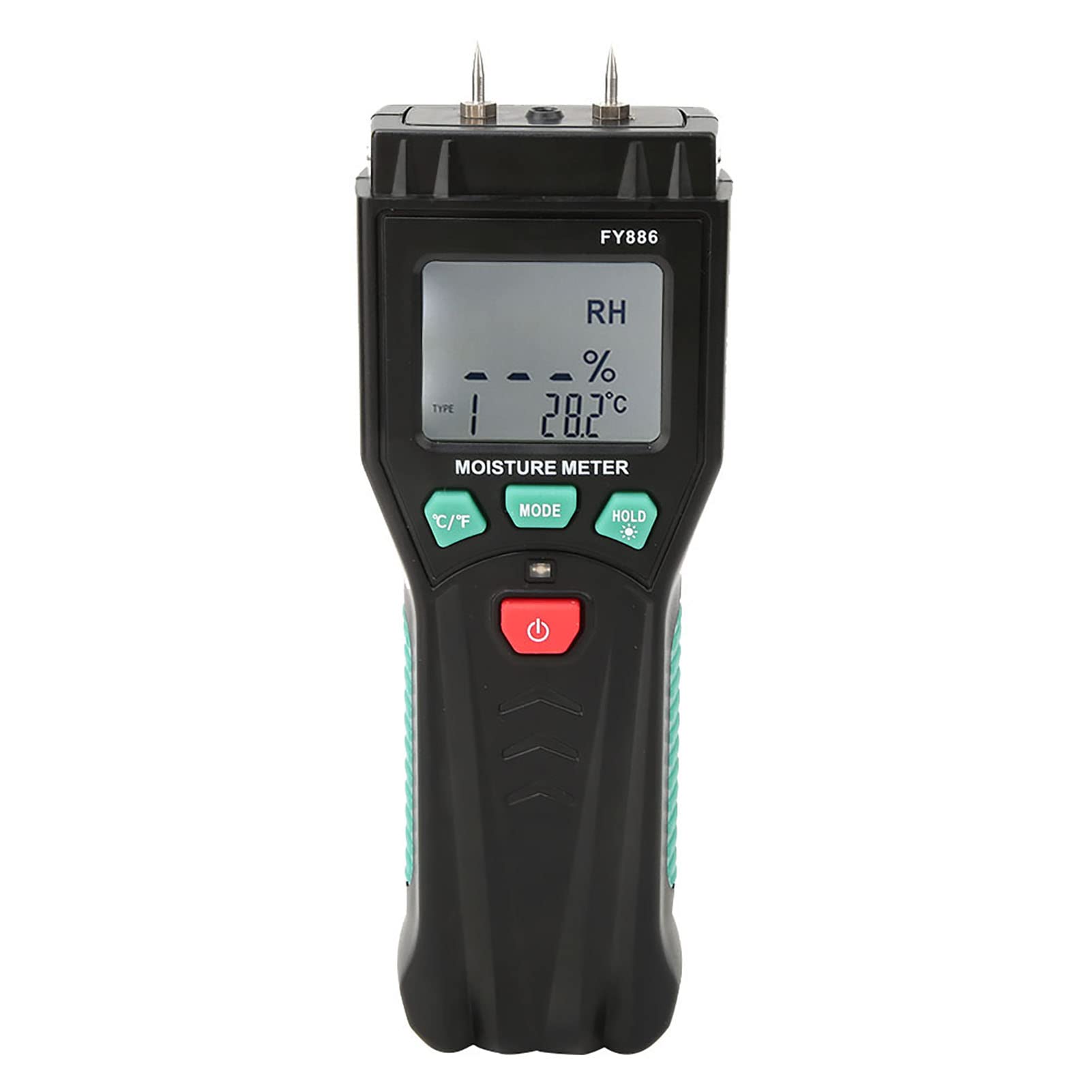 flexman Digital Wood Moisture Meter, 2~70% RH Pin Type Handhold LCD Moisture Tester with 4 Modes Wood Selection, Water Leak Detector for Wood Bamboo Paper Herbals