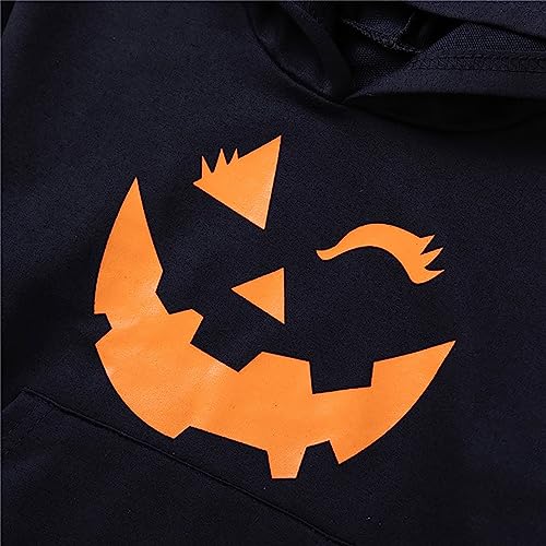 Kids Halloween Hoodies Girls Boys Pumpkin Print Sweatshirt Long Sleeve Hooded Pullovers Tops Matching Fall Clothes4