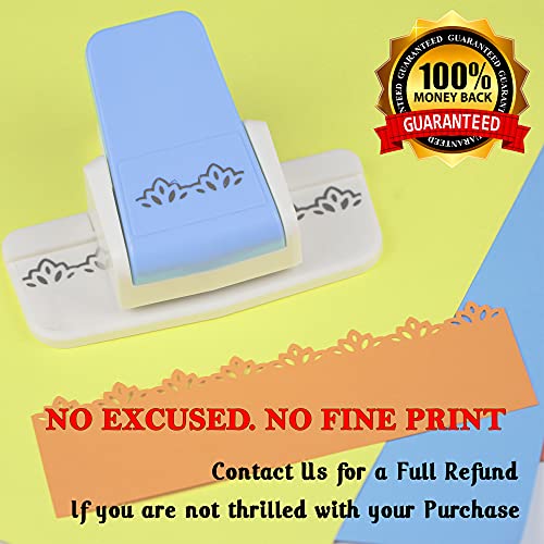 Ecohu Border Punch, Border Edge Craft Punch, Flower Design Embossing Punch, Tools Scroll Punch For Scrapbooking, Wedding Cards, Decoration And Diy Arts. (Patten-1) #TOP6