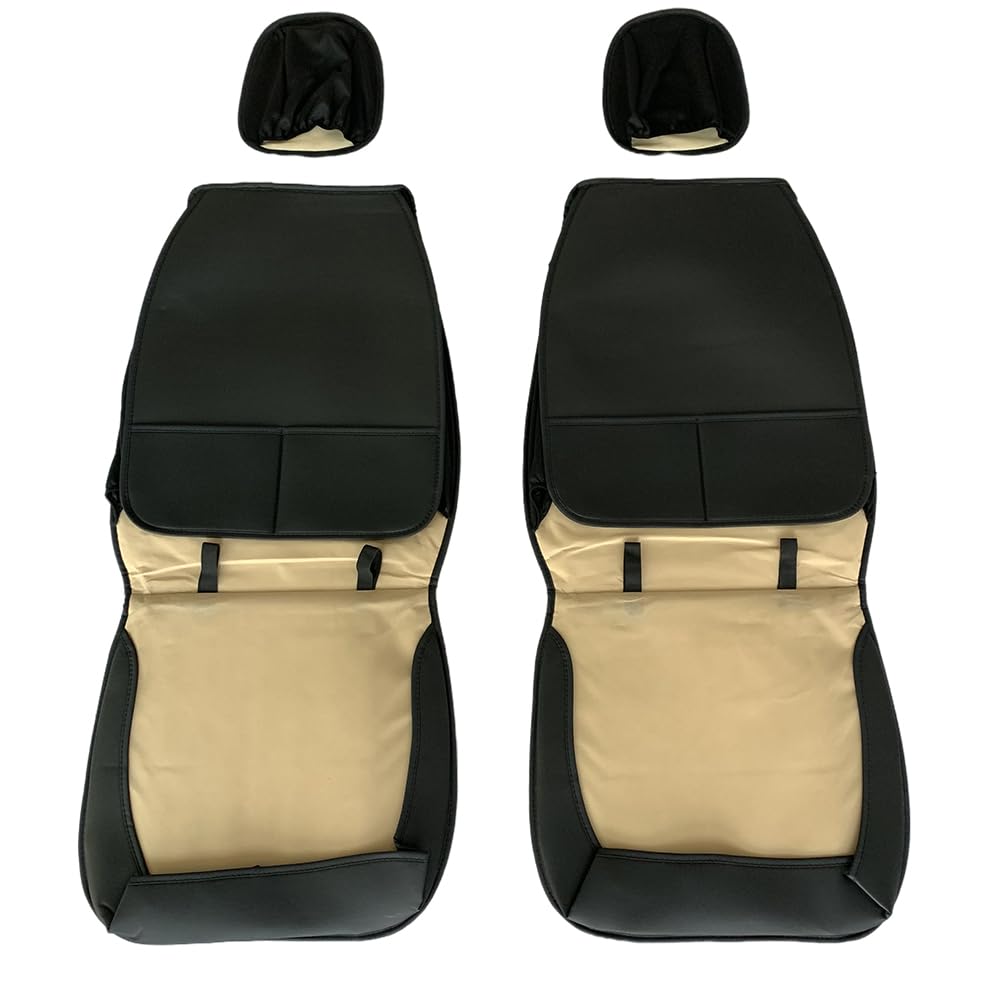 Lot de 2 Housses de siège de Voiture en Cuir synthétique imperméables, résistantes à l’Usure et Respirantes, universelles pour siège Avant de Voiture Citroen (pour Citroen C4 Cactus)