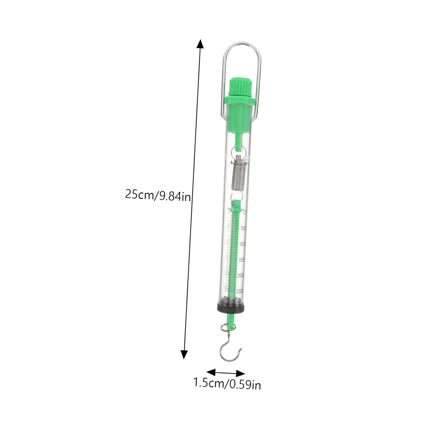 PRETYZOOM 2pcs Portable Cylinder Dynamometer Spring Scale 2.5kg Mechanical Scale with Hook for Physics Experiments Plastic Spring Balance for Laboratory Use Random Color