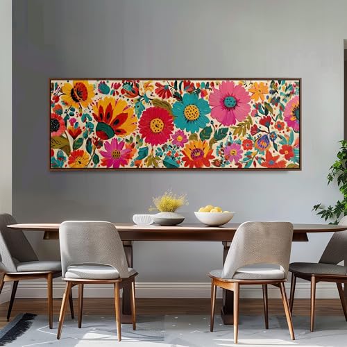 Tableau panoramique floral bohème pour sublimer l'ambiance de votre chambre - 3
