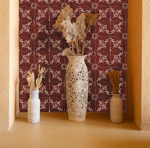Image of 40 PC Pack (6 X 6) Thin Art Artistic Bohemian Peel and Stick Wall Sticky Backsplash Vinyl Waterproof Removable Tile Sticker Decals for Bathroom & Kitchen, (B, 6X6)