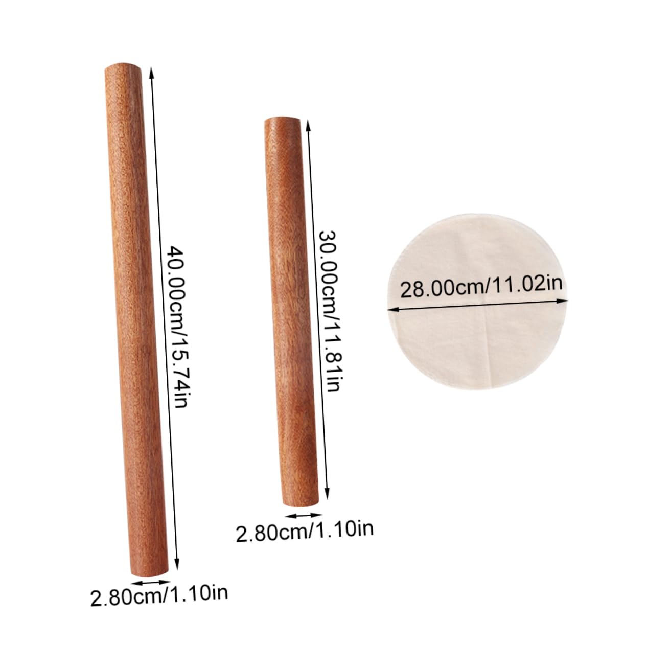 1 Set Wooden Rolling Pin Dough Roller Steamer Liners for Baking Non Stick Kitchen Utensils for Making Pasta Cookies and Dumpling Wrappers