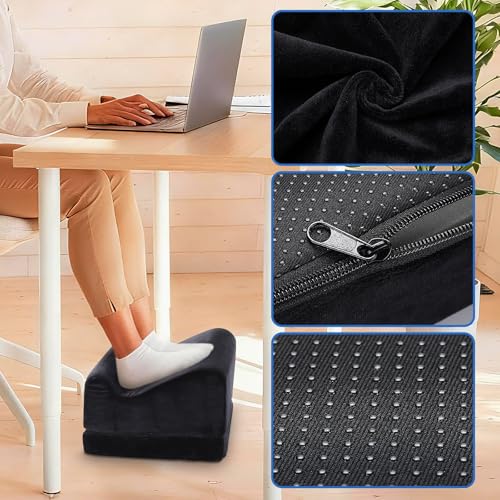 Ergonomic Foot Rest for Under Desk at Work, Multi-Angle Adjustable Height Under Desk Footrest for Office Gaming Chair, High-Density Foam Footstool Leg Elevation Pillow for Back Hip Knee Pain Relief by Noverlife - Image 6