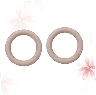 Toyvian 20 Peças Cortina De Madeira Inacabada Círculos De Madeira Artesanato Pingente Anel De Madeira Brinquedos Anel De Madeira Anéis De Cortina De Madeira Anel De Madeira Acessórios