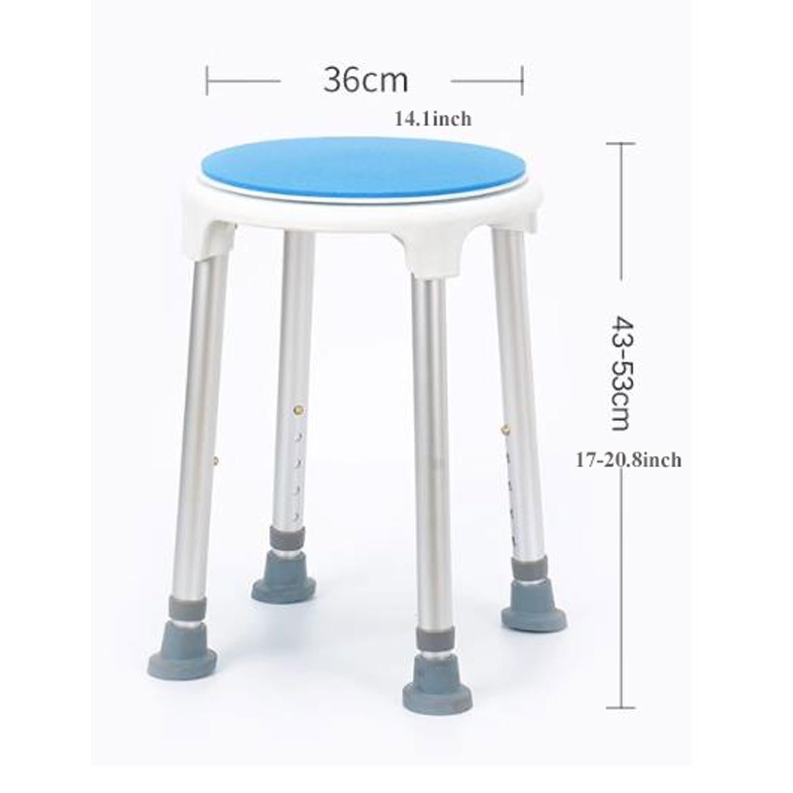 Asiento de baño Silla de ducha giratoria de 360 ​​grados for ducha interior, taburetes de ducha giratorios de 300 libras for personas mayores, asiento de bañera ajustable en altura, montaje sin herram