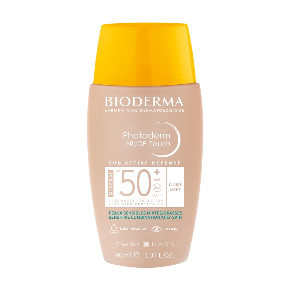 Bioderma Photoderm Nude Touch SPF50+ Light Karma Yağlı Ciltler Kapatıcı Etkili Çok Yüksek Korumalı Renkli Güneş Kremi 40 ml