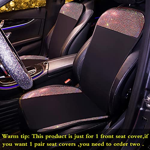 Dyshuai Bling Seat Covers For Women Girls Rhinestone Breathable Mesh Front Seat Covers Seat Protector Black Seat Covers With Shining Crystals Universal Fit 95% Cars-1Piece For 1 Front Seat(Multicolor) #TOP1