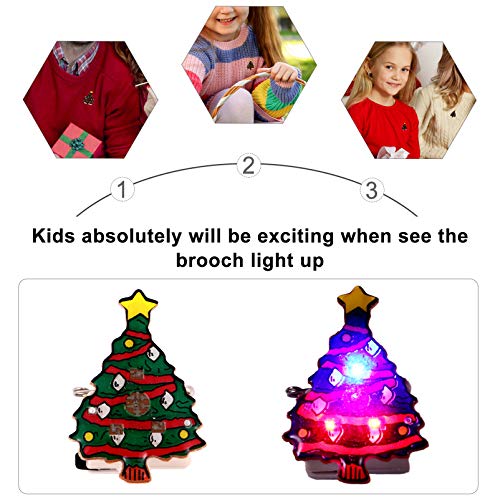 STOBOK 25 Pcs Pinos Broche de Led Broche de Natal Broche de Sino de Boneco de Neve de Papai Noel Bro