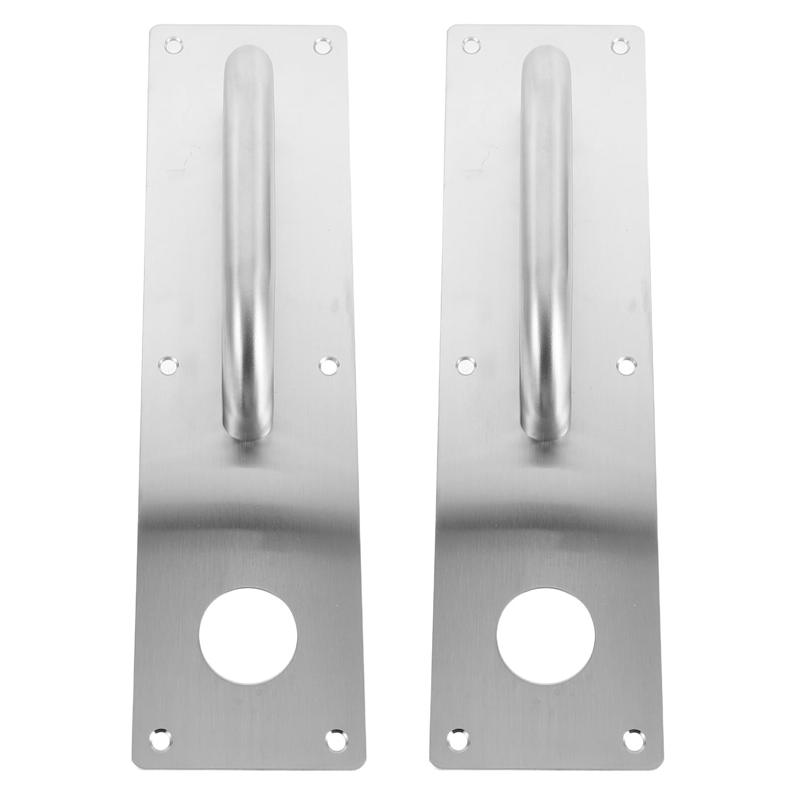 Poignée de Porte 2pcs en Acier Inoxydable avec Trou de Serrure Coupe-feu