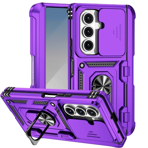 LHNUNP for Samsung Galaxy Z Fold 7 X^htP[X[qWی]360°OCLbNX^hJΉ t{fB wr[f[eB  ϏՌ یP[X, Purple