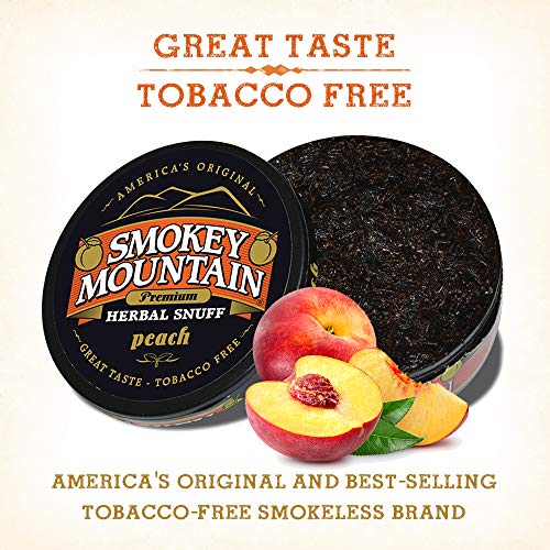 Smokey Mountain Herbal Snuff - Peach - 10-Can Box - Nicotine-Free and Tobacco-Free - Thumbnail 3