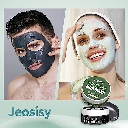 Jeosisy Clay Mask - Dead Sea Mud Mask,Green Tea Mud Mask For Face,Cleansing Pores,Remove Blackheads ,Control Oil,Anti-Oxidant,Brightening And Moisturizing,Facial Clay Mask Gift Sets For Women And Men-2.8Oz*2 #TOP1