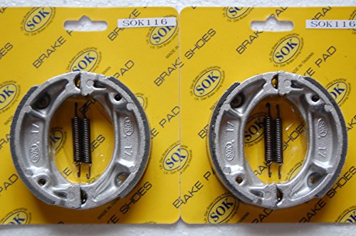 FRONT&REAR BRAKE SHOES+Springs for HONDA 2004-2015 CRF70 CRF80, 2004-2017 CRF100 CRF110, 1985-2003 XR70 XR80 XR100 (SK116WS x2)