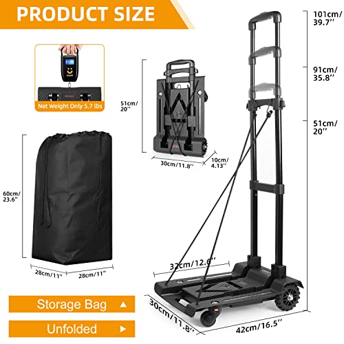 SELORSS Einkaufstrolley Klappbar, Einkaufswagen Trolley mit 4 Rollen, Wasserdichter 47L Einkaufstasche und 360… – Bild 5