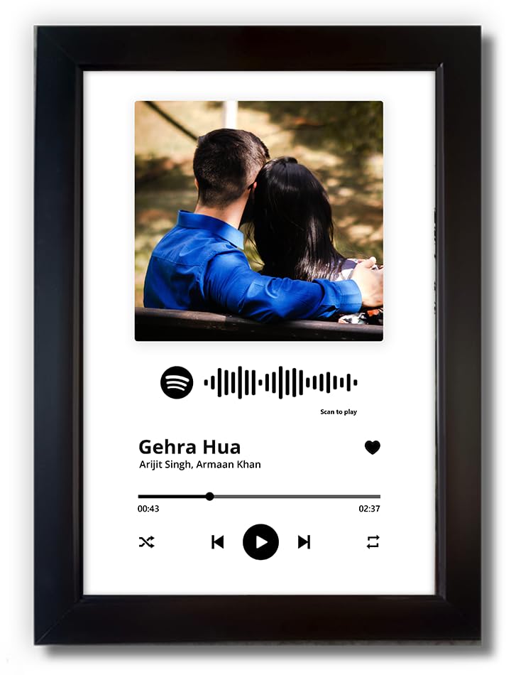 Personalized Music Photo Frame with Scannable Audio Code | Custom Song Plaque Frame with Picture & Text | Ideal Gift for Birthday, Anniversary & Couples-image-33