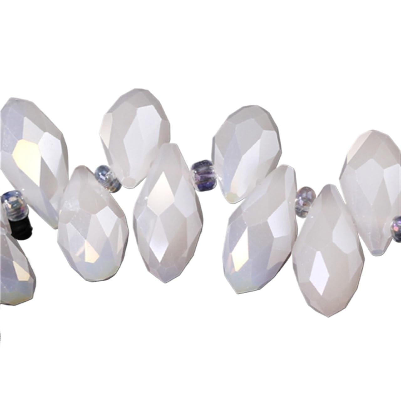 JINFEUGE 50Pcs Austrian Clear Teardrop Crystal Beads,for Jewelry Making Earrings Women DIY Perles Briolette Faceted Glass Beads/Z023Ab_8*13.0Mm 50Pcs