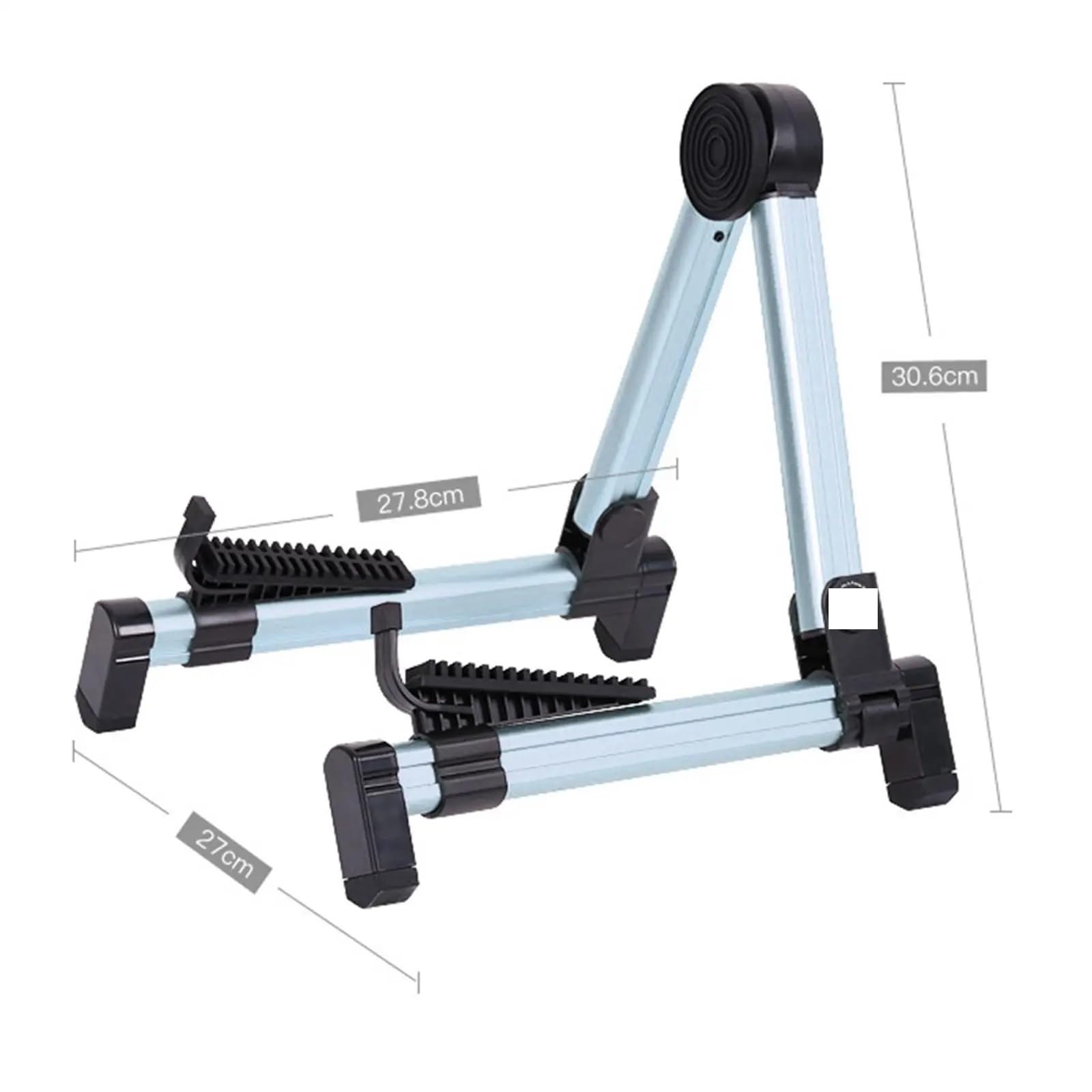 Porta Chitarra Da Terra Supporto pieghevole for chitarra A-Frame in alluminio for chitarra elettrica Basso Supporto for chitarra elettrica Supporto for chitarra telescopico(Black)