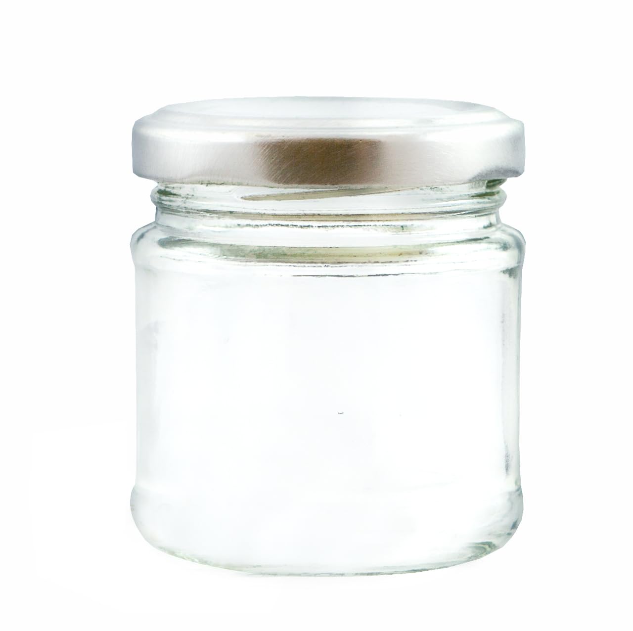 Wares of Knutsford (106 ml) 4oz Glass Food Jar with Silver Lids - For Jam, Marmalade, Honey (12)