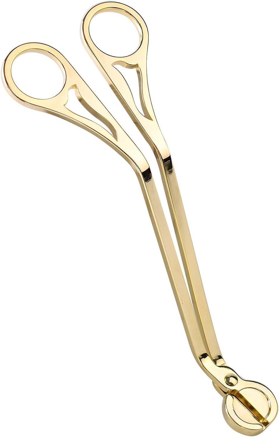 Candle Wick Trimmer, Polished Stainless Steel Candle Scissors, Candle Snuffer, Candle Wick Clipper Openwork Design, Oil Lamp Candle Accessories for Various Occasions (Gold)