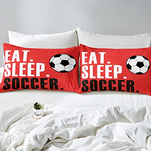 Image of Feelyou Football Bedding Set Twin Size 3Pcs for Boys Girls Women Men