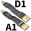 Shielded 2.0 HDMI A Type to Micro HDMI D Type 2K/144hz 4K/60Hz Computer Wire Standard Flat Ribbon Cable (3cm, A1-D1(Male-Male))