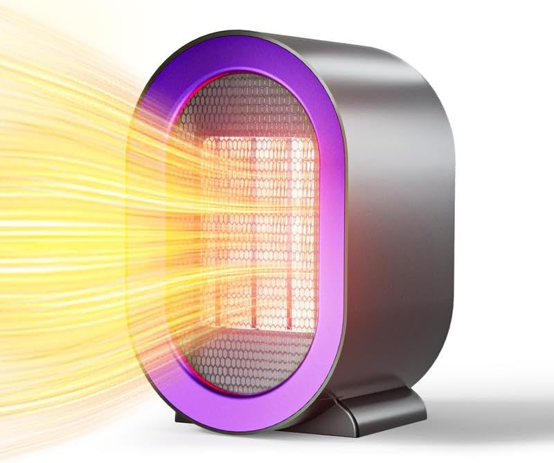 Portable Ceramic Heater with Fan 2 Speed Energy Efficient Indoor Heater with Overheating and Tip Over Safety for Office and Home Use