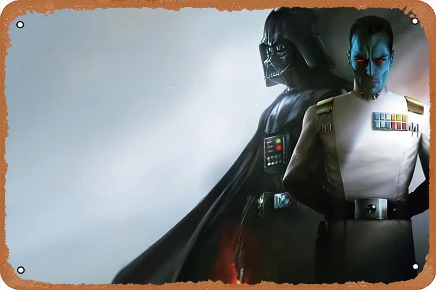 Póster de decoración de pared de juego de Darth Vader 4K con diseño de Gran Almirante Thrawn en lata vintage para habitaciones, cocinas,
