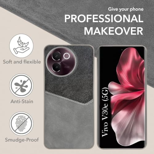 Image of Jkobi Back Cover Case for Vivo V30e (Dual PU Leather Stitch | Professional Minimalist | Soft and Flexible)