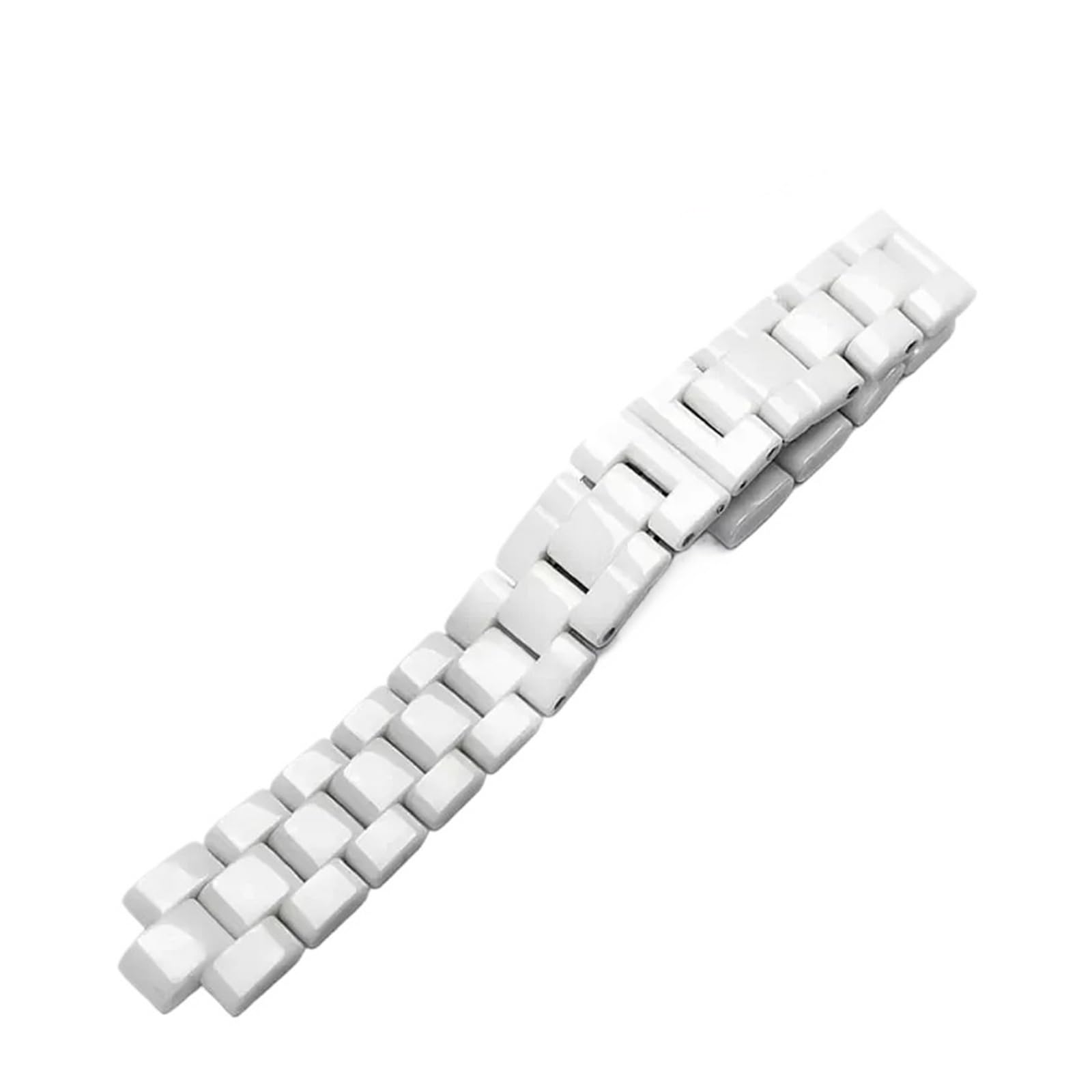 HMFang Cinturino for Orologio da Donna E Uomo Compatibile con in Ceramica J12 Bracciale alla Moda Nero Bianco Cinturini for Orologi 16 Mm 19