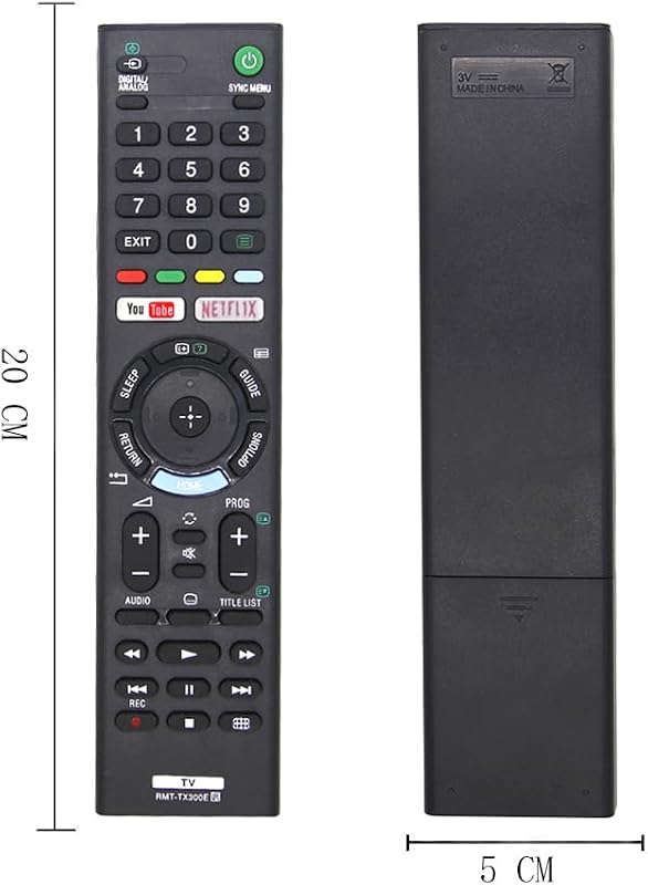 LFYSJTX Sony Bravia RMT-TX300E Távirányító - Netflix és YouTube Gombokkal, Kompatibilis Sony TV Modellekkel, Programozás Nélküli Használat